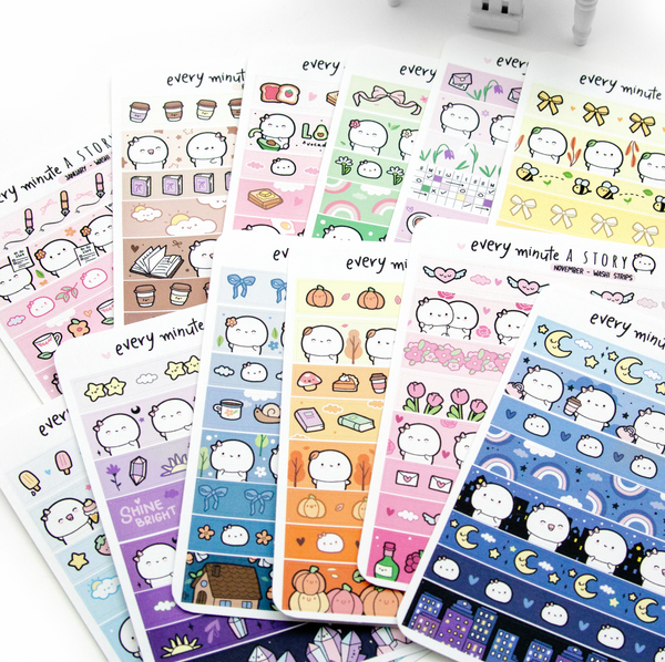 2026 monthly deco stickers matching washi strips