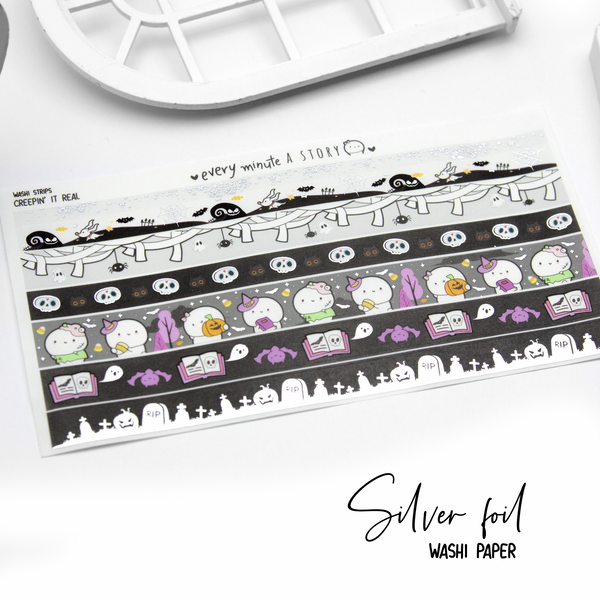 Vampire blood foiled halloween big stickers and washi strips, set of 2- Limited Stock!