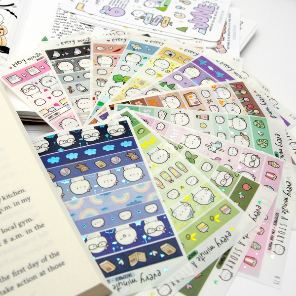 2025 monthly deco stickers matching foiled washi strips on washi paper, Vol.2