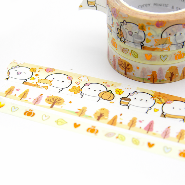 Wrapped in Autumn Beanie washi, orange foil  - Limited Stock, limit 2/order