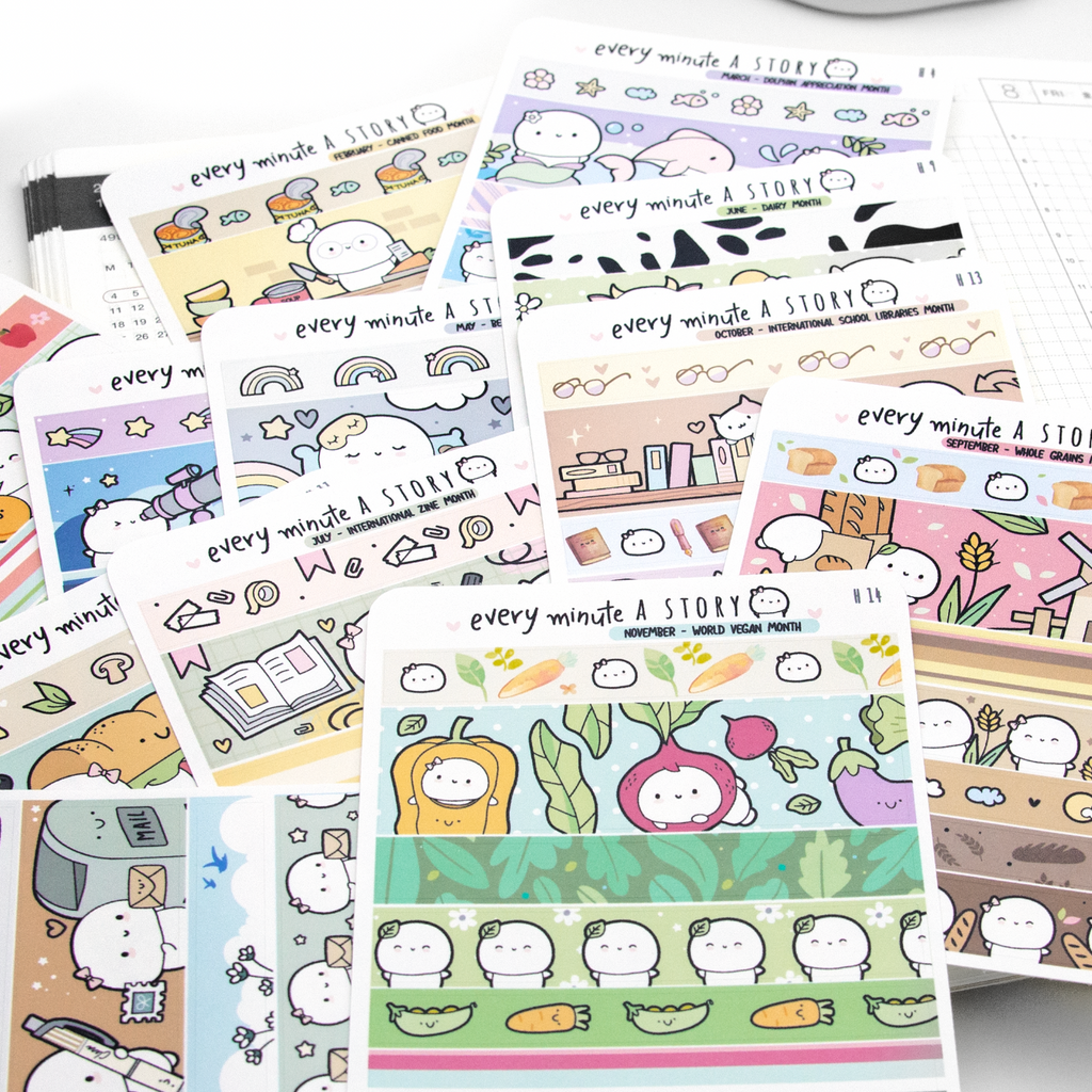 Sticker Combined 2024 monthly deco stickers, hobonichi cousin – Every Minute A Story