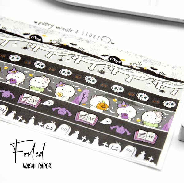 Vampire blood foiled halloween big stickers and washi strips, set of 2- Limited Stock!