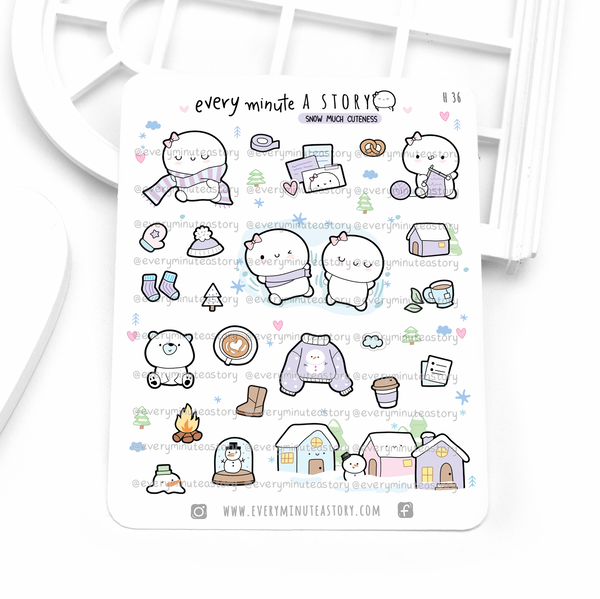 Snow much cuteness winter Beanie planner stickers