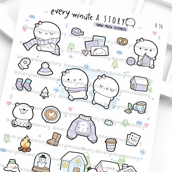 Snow much cuteness winter Beanie planner stickers