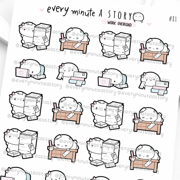 Busy week, work overload Beanie planner stickers