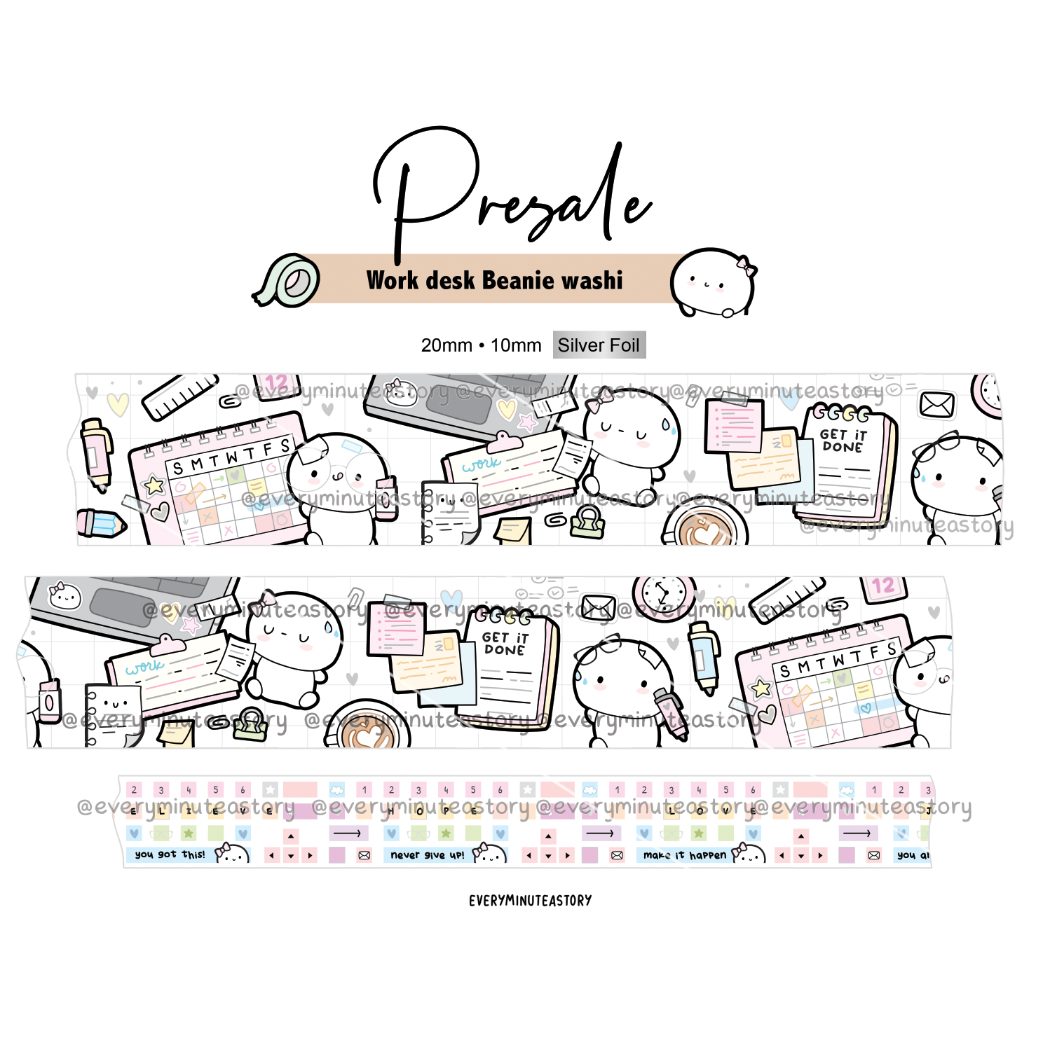 PRE-SALE washi #4! Work desk Beanie washi – Every Minute A Story