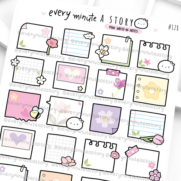 Spring deco, mini write in notes planner stickers