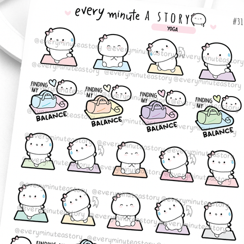 Yoga time Beanie stickers, health and fitness