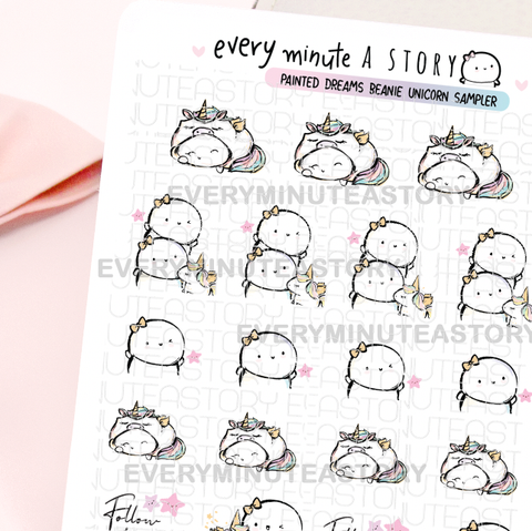 Painted Dreams- magical unicorns Beanie sticker sampler- LOW STOCK!