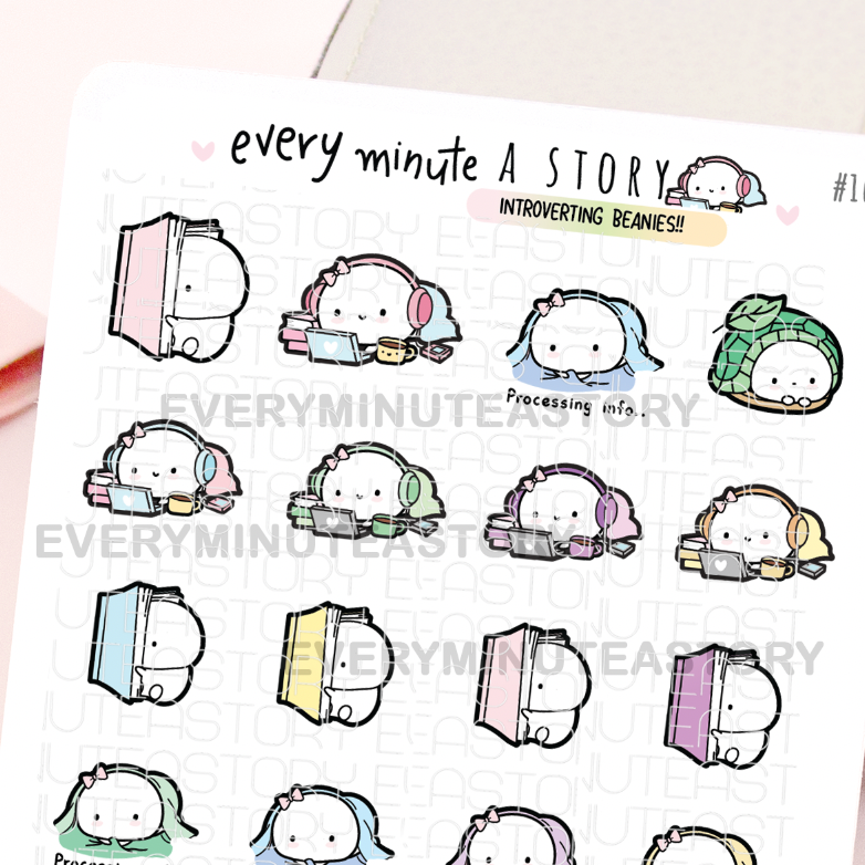 Introverting, me time, leave me alone Beanie stickers