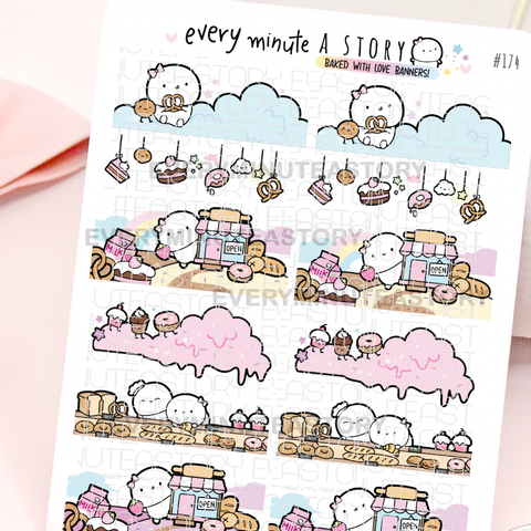 Bakery land banners planner stickers- LOW STOCK!