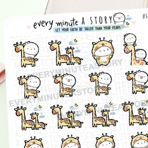 Let your faith be taller than your fears, giraffe Beanie stickers- LOW STOCK!