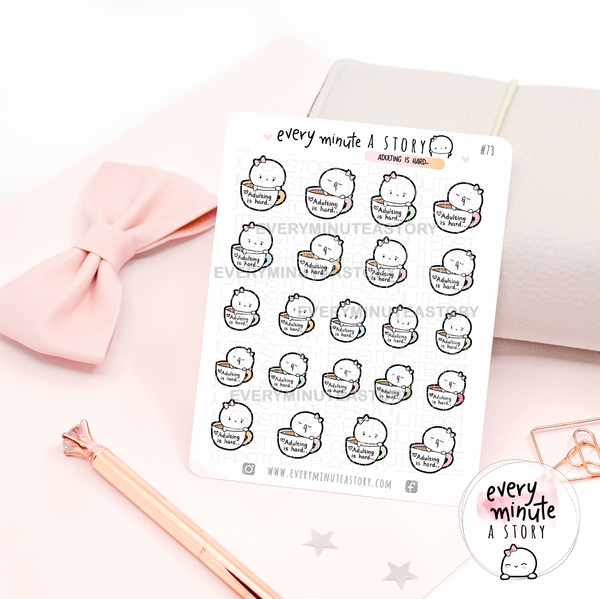 Adulting is hard Beanie planner stickers