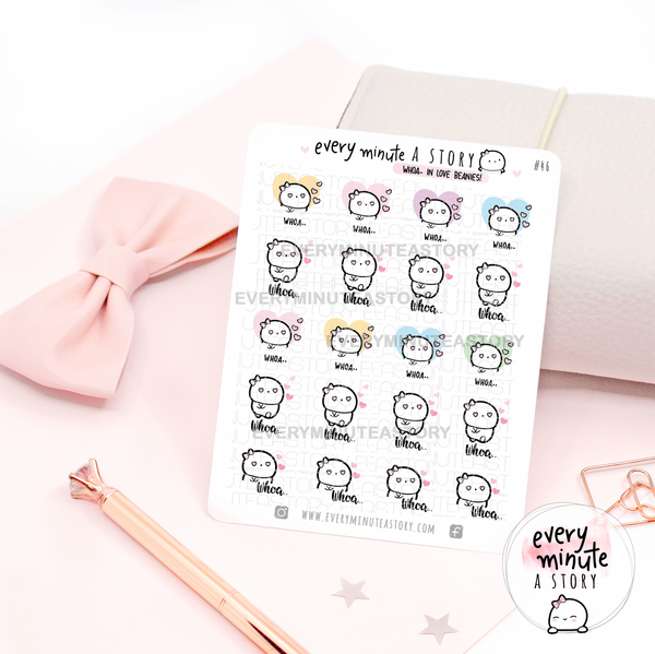 Woah/In-love Beanie planner stickers-LOW STOCK!
