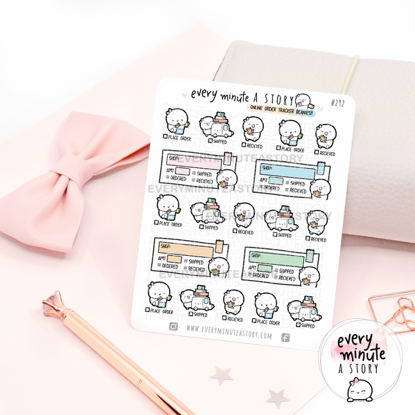 Online order tracker planner stickers, order placed, shipped and received- LOW STOCK!