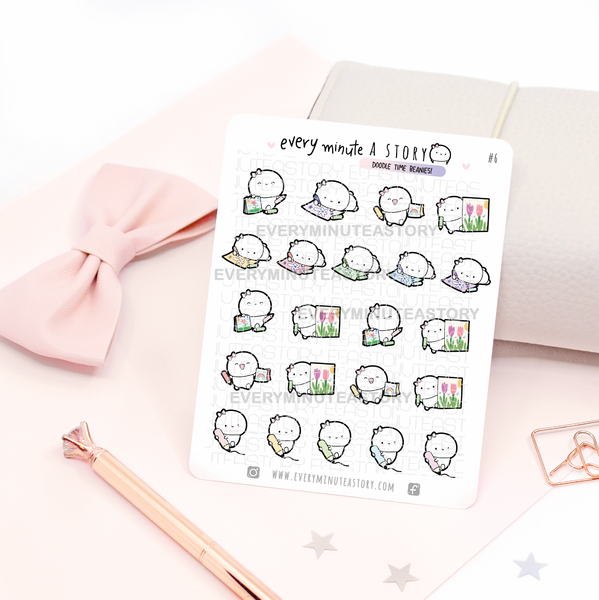 Doodle time, art classes, drawing Beanie stickers- LOW STOCK!