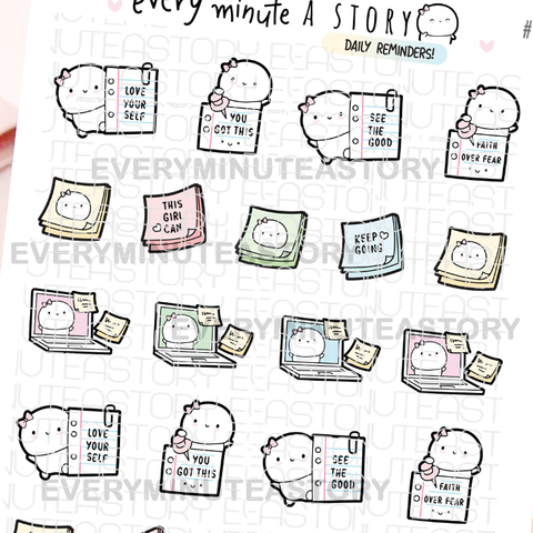 Daily reminder sticky notes stickers- LOW STOCK!