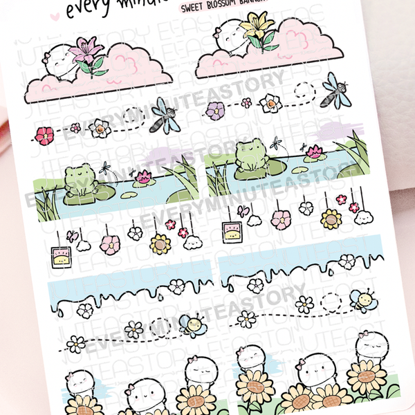 Sweet Blossom banners, flower planner stickers, Vol 2.- LOW STOCK!
