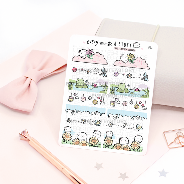 Sweet Blossom banners, flower planner stickers, Vol 2.- LOW STOCK!