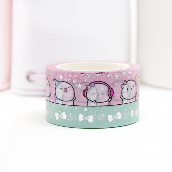 Celebrating moments-Sparkle and Confetti Beanie washi, silver foil | LIMITED STOCK!