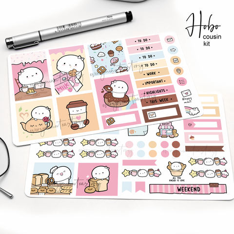Beanie in Bakery land Hobonichi cousin kit- LOW STOCK!