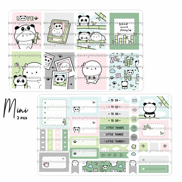 Panda bear hug hand-drawn kit- mini and full kit