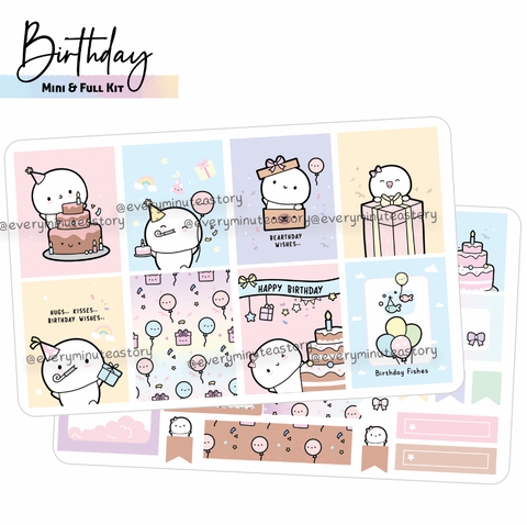 Birthday Wishes hand-drawn kit- mini and full kit- LOW STOCK!