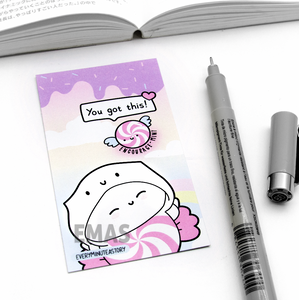 Encouragement notecard, candy pun notecard
