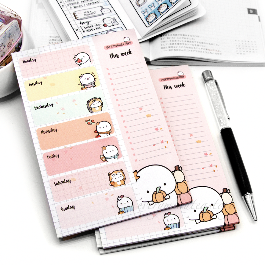 Fall in love Beanie weekly notepad | -LOW STOCK!