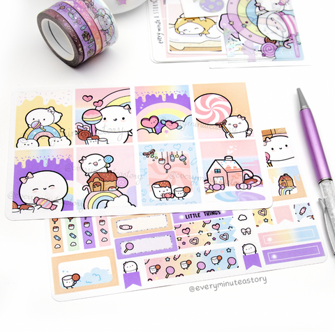 Beanie in Candy land hand-drawn kit- mini and full kit- LOW STOCK!