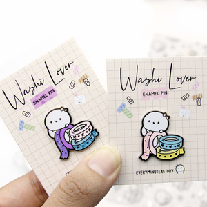 Washi lover Beanie enamel pins | Magnetic back, pin back- LOW STOCK!