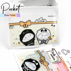 Spooky silver foiled adhesive sticky pocket | -LOW STOCK!