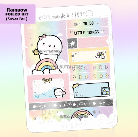 Silver foiled rainbow sticker kit | -LOW STOCK!