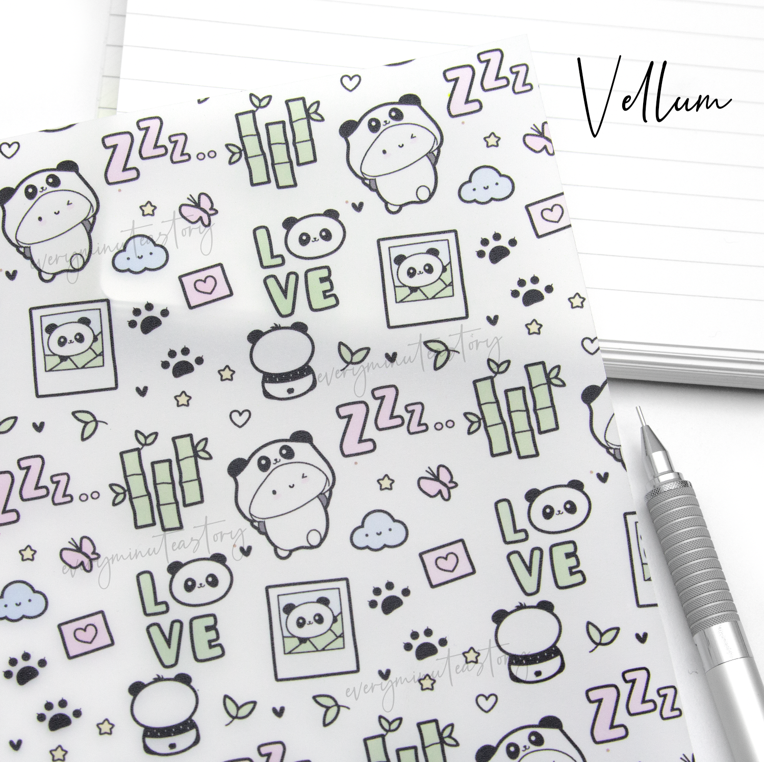 Un-bear-ably cute panda vellum -Limited stock-limit 4/order