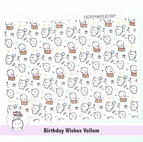 Birthday Wishes vellum-LIMITED STOCK!