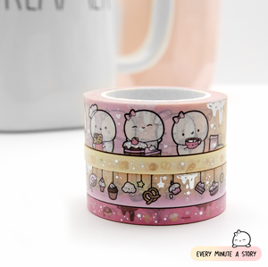Baked with love washi Set of 4, silver foil | LIMITED STOCK! LIMIT: 2 sets/order
