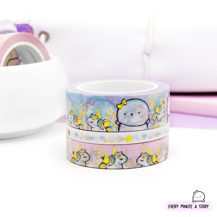Painted Dreams- unicorn wishes Beanie washi, gold foil | LIMIT: 3 sets/order