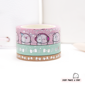 Celebrating moments-Sparkle and Confetti Beanie washi, silver foil | LIMITED STOCK!