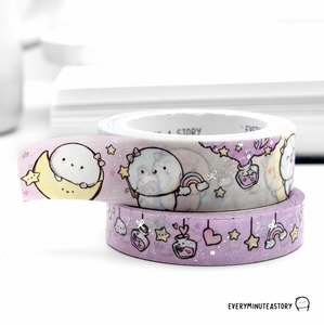 Positive Potions Beanie washi Set of 2, silver foil | LIMITED STOCK! LIMIT: 1 sets/order