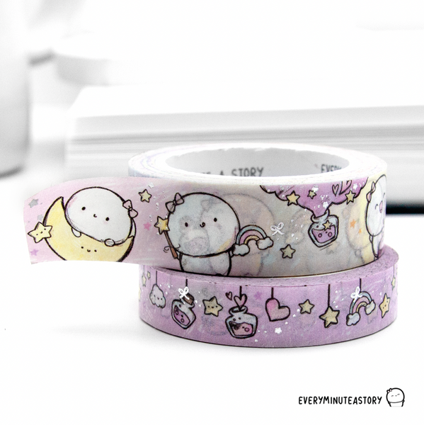Positive Potions Beanie washi Set of 2, silver foil | LIMITED STOCK! LIMIT: 1 sets/order