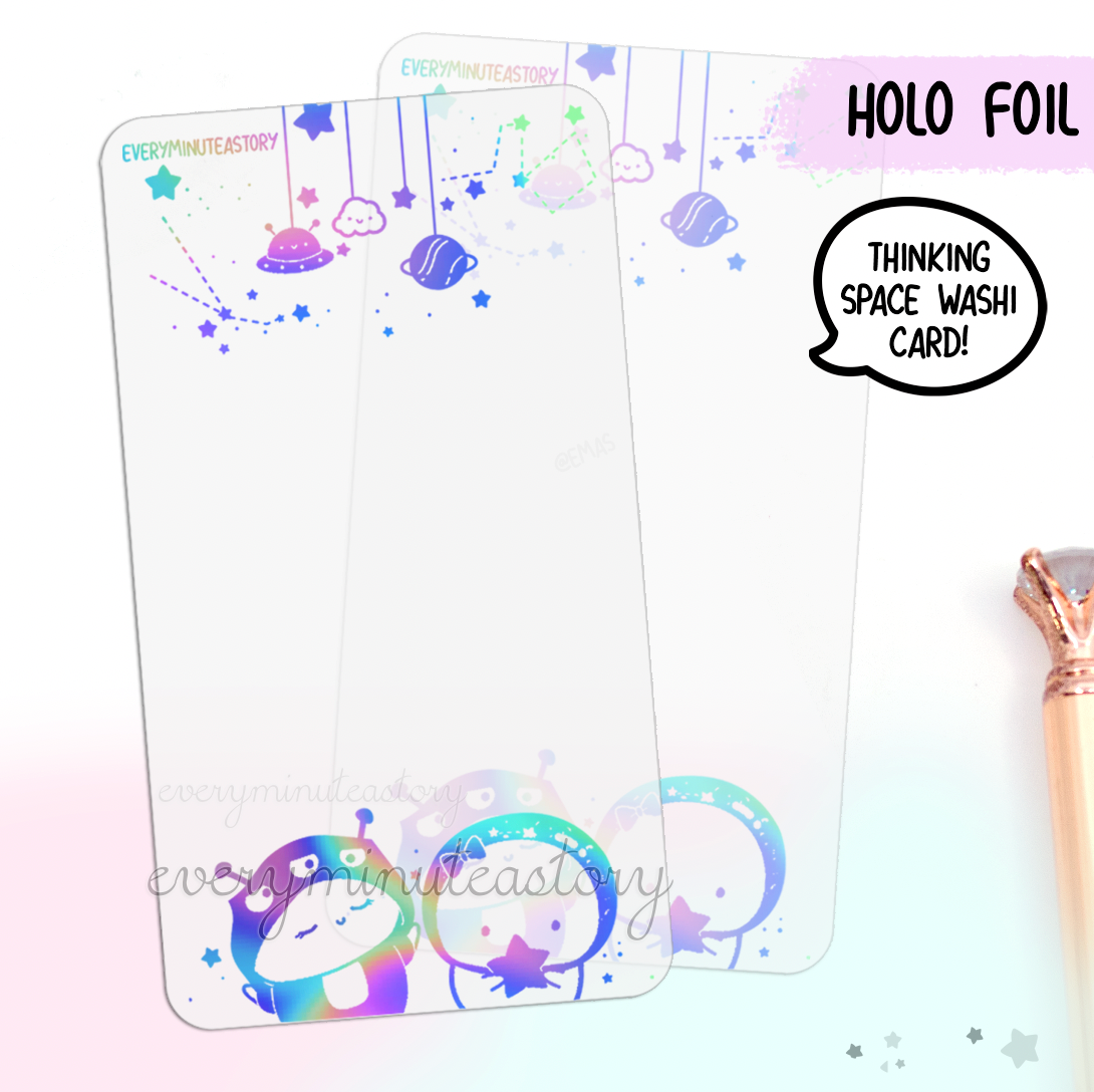 OOPS Thinking Space Beanie washi card, Holographic foil | LOW STOCK! Limit 5/order