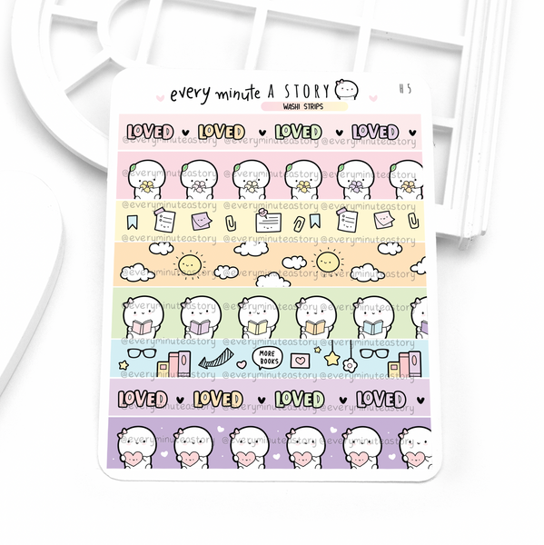 Kawaii pastel washi strips stickers