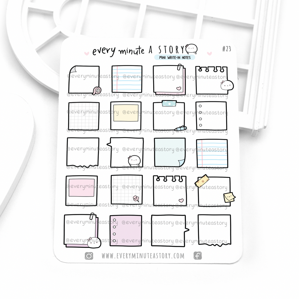 Writing Notes Sticker Mini write-in notes stickers – Every Minute A Story