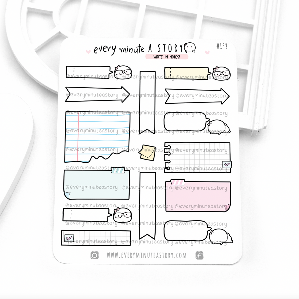 Writing Notes Sticker Beanie write-in notes stickers – Every Minute A Story